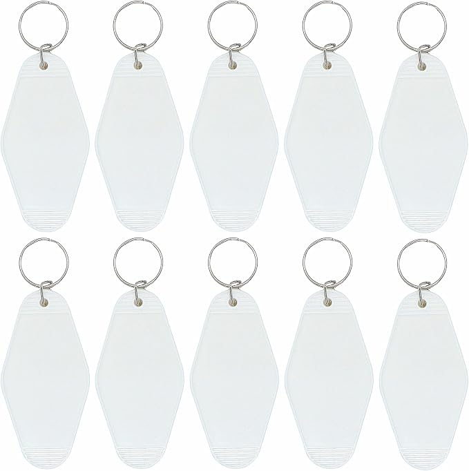10pcs Blank Hotel Keychains Bulk Vintage Motel Keychain Vinyl HTV printing by Nwsrayu