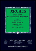 Arches Watercolor Pad 9 x 12 inches Natural White 100% Cotton Paper by ARCHES