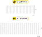 Self-Gripping Cable Ties by Wrap-It Storage, 40 Pack – Reusable Hook and Loop - Image 4