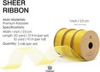 Vitalizart Gold Organza Ribbon for Gift Wrapping 1 inch x 30 Yd 3 Rolls *10Yd - Image 2