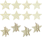 20 pcs 4 Styles Lovely Star Theme Unfinished Wood Cutout Charms 4th of July by Gythara