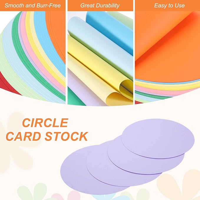 MECCANIXITY 24 Pcs Circle Card Stock, 6.7 Inch Round Cutouts Paper Thick - Image 3