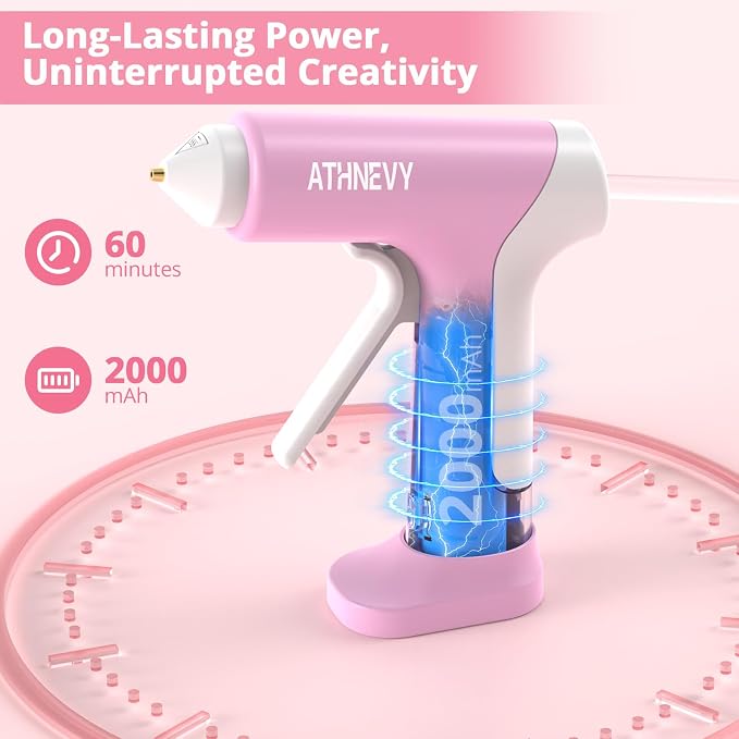 Cordless Hot Glue Gun, 4V 10s Fast Preheat, 2000mAh Battery - Image 3