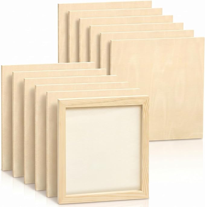 Kathfly 12 Pcs 12 x 12'' Pine Wood Panel Boards Unfinished Square Wood Panels by Kathfly