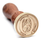 Medieval Initial Alphabet Wax Letter Seal, Brass Head Wooden Handle, by TELOSMA