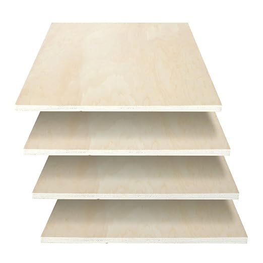 CertBuy 12" x 12" Plywood Board 1/2 Thick, 4 Pack Plywood Squares, Baltic Birch by CertBuy