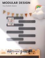 Fluxynara Cork Board Alternative Felt Strip Board 8-Pack 13"x2", Office Pin - Image 5