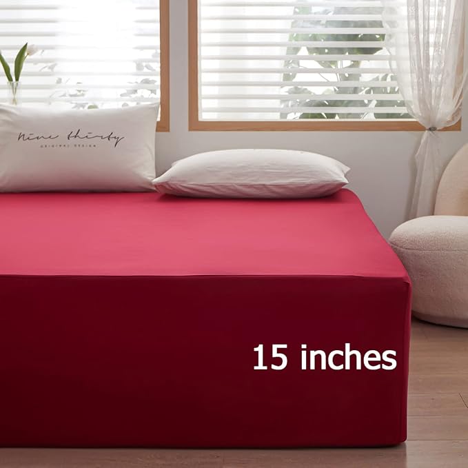 Bedding Twin Size Fitted Sheet Only-Twin Size Deep Pocket Bottom Fitted Sheet - Image 6