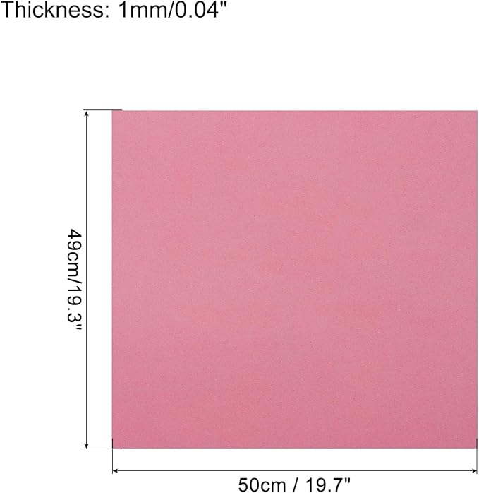 MECCANIXITY EVA Foam Sheets Pink 19.7 Inch x 19.3 Inch 1mm Thick Crafts Foam - Image 2