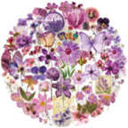 50PCS Transparent Flora Scrapbook Stickers, Flower-D | Vintage Aesthetic Flowers - Image 3