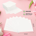 PATIKIL 100 Pcs Pure Cotton Watercolor Paper 140lb/300 GSM Water Coloring Paint - Image 2