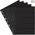 5 Sheets 10 Pages Postage Stamp Album Pages, 5 Pockets 7.7x 1.97in Stamp by UnclePaul