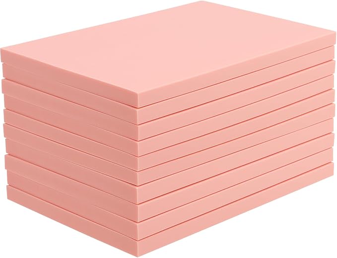 MOUYAT 10 Pack 4 x 6 Inch Pink Rubber Carving Blocks, Rubber Linoleum Block by MOUYAT