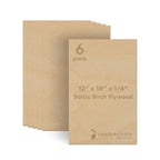 6 mm Baltic Birch Plywood 1/4 x 12 x 18 Inch, Box of 6 B/BB Grade Craft Wood by Woodpeckers
