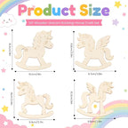 DIY 3D Unicorn Wood Crafts to Paint, Unfinished Unicorn Wooden Slices Cutout - Image 2