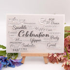 Celebration Words Background Clear Stamps Silicone Stamp Cards by AHTOLS