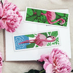 INFUNLY 6PCS Flamingo Cross Stitch Bookmarks Kit Pink Handmade Cross Stitch - Image 6