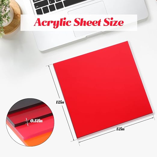 10 Pcs Cast Acrylic Sheet 12 x 12 Inch Translucent Acrylic Sheets - Image 2