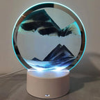 Moving Sand Art Picture Round Glass 3D Deep Sea Sandscape in Motion Display by rysnwsu