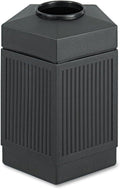 Safco Canmeleon Outdoor-Indoor Open Top Pentagon Trash Can 9486BL, Black, Decorative Fluted Panels, 45-Gallon Capacity