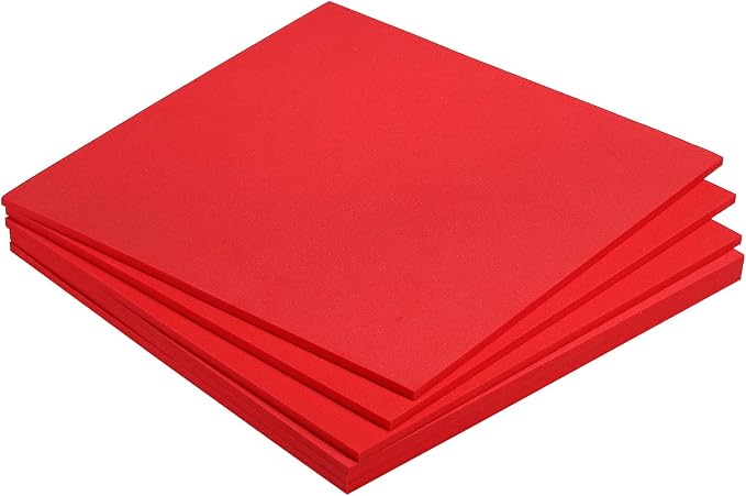 MECCANIXITY EVA Foam Sheets Red 9.8 Inch x 9.8 Inch 5mm Thick Crafts Foam Sheets by MECCANIXITY