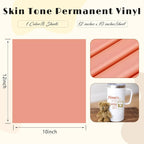 Tintnut Skin Tone Permanent Vinyl 8 Sheets 12x10in Coral Pink Adhesive Viny | - Image 2