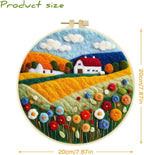 Eforcase Wool Felt Painting Needle Felting Kit, Flowers Landscape Tree Mountain - Image 2