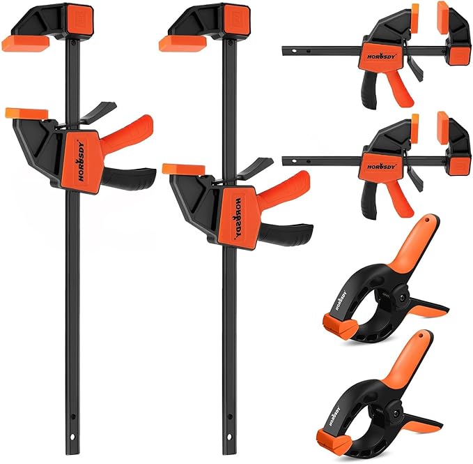 HORUSDY 6-Pack Wood Clamps for Woodworking, Wood Working Clamp Sets, Quick by HORUSDY