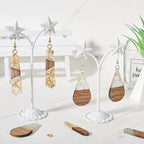 FASHEWELRY 24Pcs Gold Foil Resin Wood Earring Charms Teardrop Drop Rectangle - Image 3