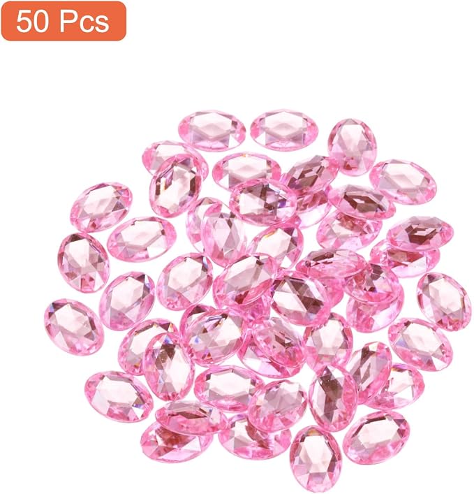 MECCANIXITY 50Pcs Acrylic Oval Gems 13x18 mm Flat Back Artificial Rhinestones - Image 3