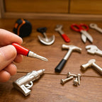 17PCS 1:12 Miniature Doll House Tools Metal Home Repair Multi-Tool Model Set Fun - Image 4