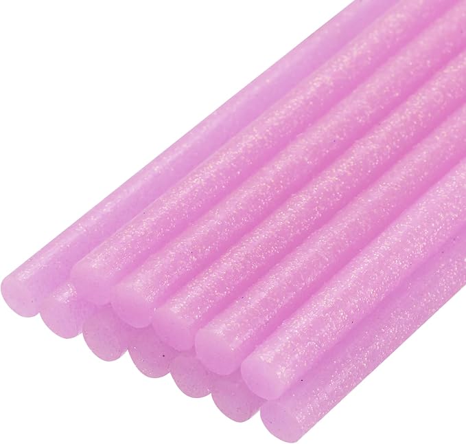 uxcell Mini Hot Glue Sticks for Glue Gun 11mm x 200mm Glitter Pink 12pcs by uxcell