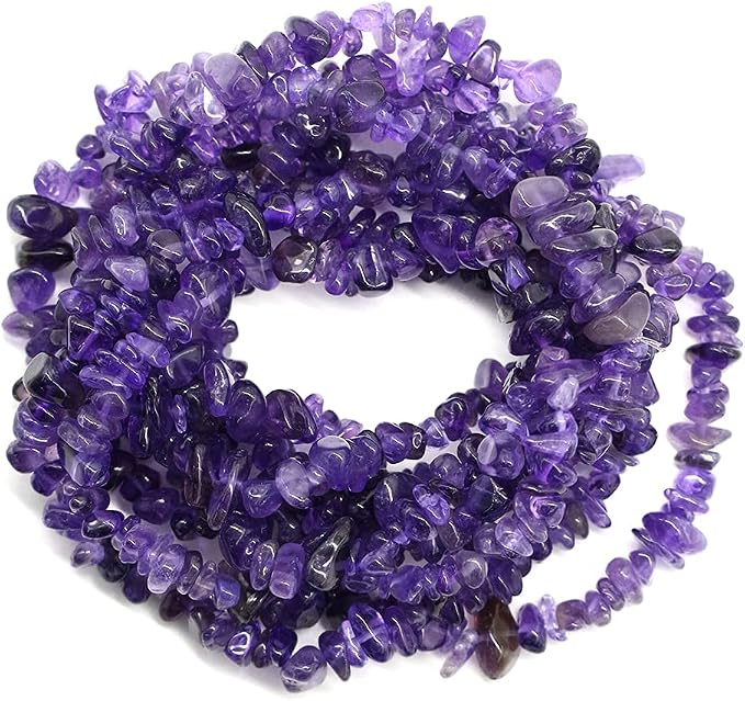 260pcs Natural Amethyst Crystal Beads Chips 5mm to 8mm Irregular Gemstone Beads - Image 2