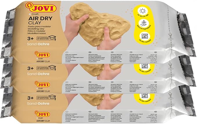 Jovi - Air Dry Clay, Sand Ochre Color, 3 x 1.1 lb, Total of 3.3 lb | No Oven - Image 3