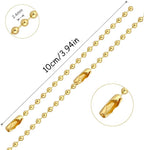Lemonkey 100Pcs Ball Beads Chain Bulk, 4 Inch Dog Tag Metal Small Chain - Image 2