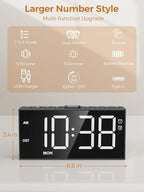 PPLEE Alarm Clock for Bedroom, Upgrade Digital Clock Large Bold Number - Image 7