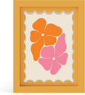 6x8 Picture Frame with Wavy Mat, Wooden Real Glass 6 x 8 Photo Frame by THKRLOF