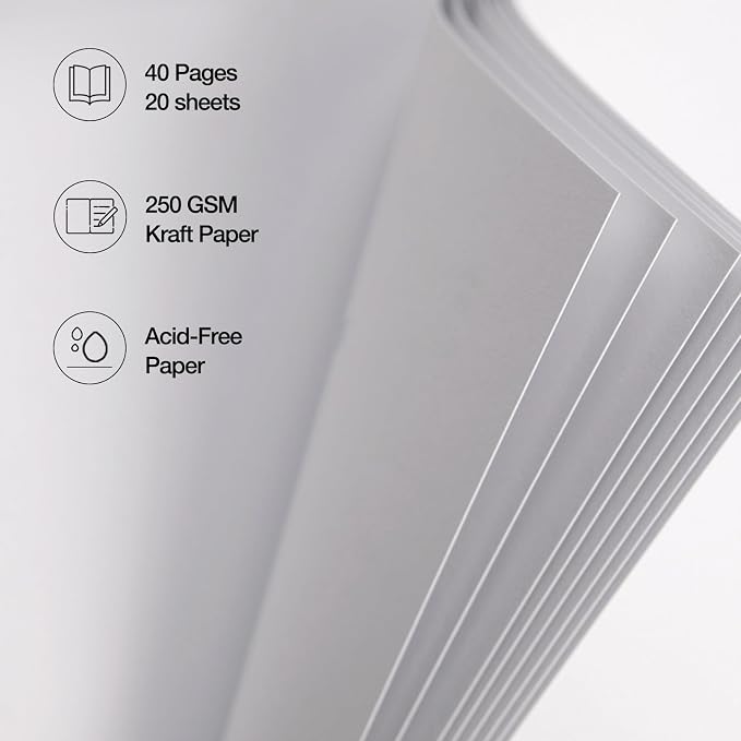 potricher 8 x 8 Inch DIY Scrapbook Album 40 Pages Hardcover Kraft Paper Scrap - Image 5