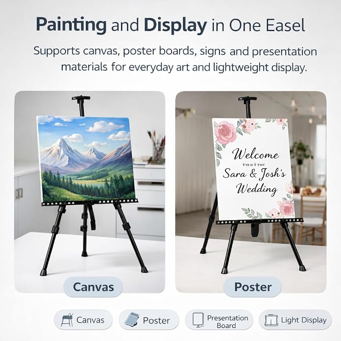 Art Painting Display Artist Easel Stand, Ns Jymb Portable Metal Adjustable - Image 4