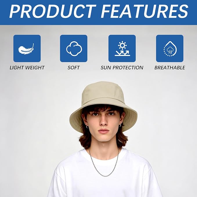 Bucket Hats Bulk Solid Color DIY Blank Hat Bucket Hats - Image 6