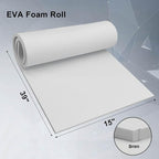 biguphate EVA Foam Roll - 8mm White Ultra High Density Craft Foam - 15 x 39 - Image 2