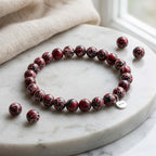 60pcs Black Red White Imperial Jasper Gemstone Beads，6mm Round Loose Stone Beads - Image 3