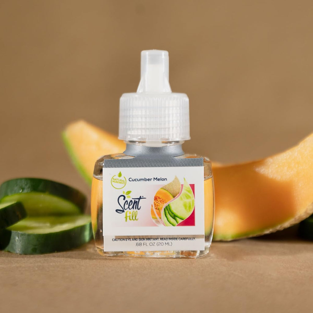 Scent Fill Cucumber Melon Plug in Air Freshener, Scented Oil Refills, 4 Refills
