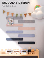 Fluxynara Cork Board Alternative Felt Strip Board 8-Pack 13"x2", Office Pin - Image 5