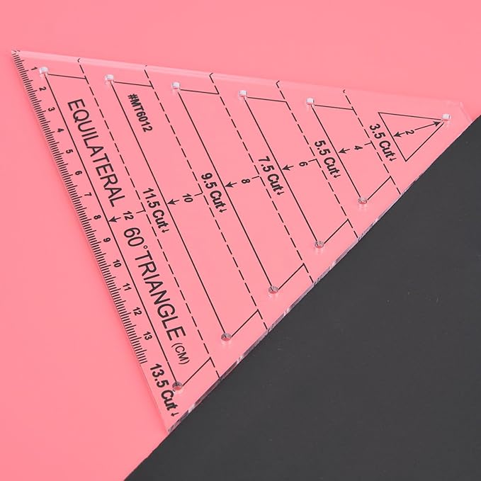 Fayelume 60 Degree Triangle Ruler, Acrylic Triangle Quilting Ruler, High - Image 6