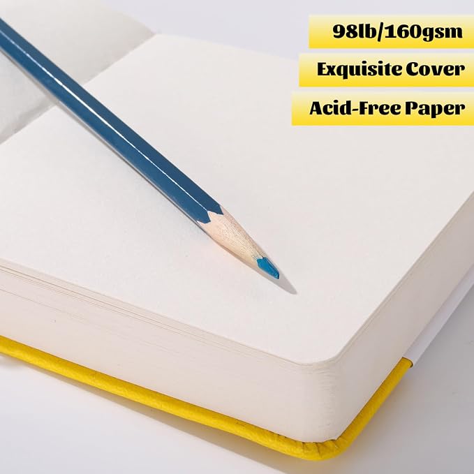 Prudiut Hardcover Pocket Sketchbook, 98lb/160gsm Heavyweight Tiny Sketch Book - Image 3