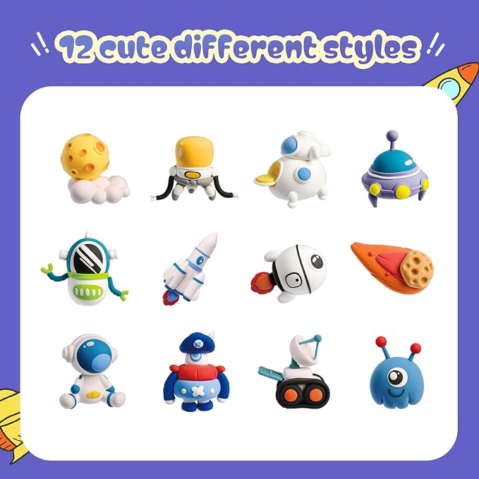 Both idea Air Dry Clay Kit, Space Theme | 12 Packs, Non-Toxic Kids Gift | - Image 6