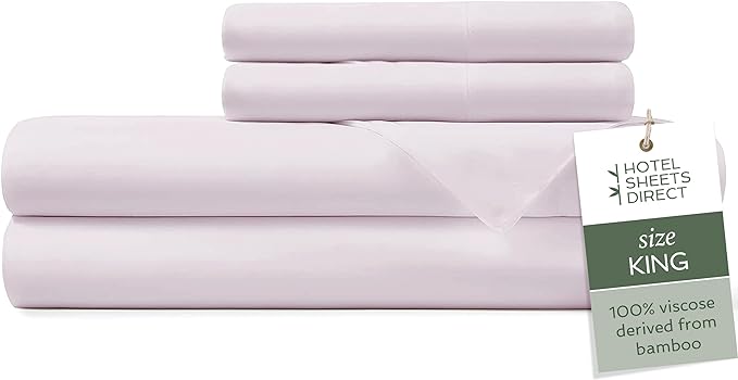 Hotel Sheets Direct 4 Piece Bed Sheet Set King Size, 100% Viscose Derived from by HOTELSHEETSDIRECT