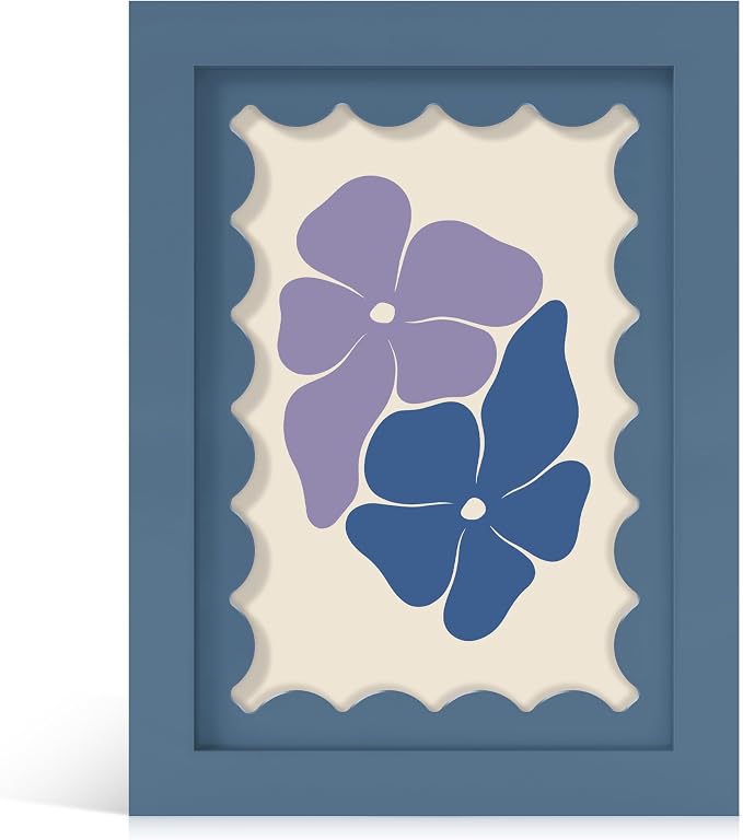 5x7 Picture Frame with Real Glass, Wooden cute 5 x 7 Photo Frame with Wavy Mat by THKRLOF