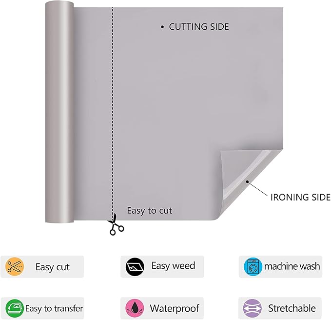HTV Iron on Vinyl 12Inch by 12ft Roll HTV Heat Transfer Vinyl - Image 2